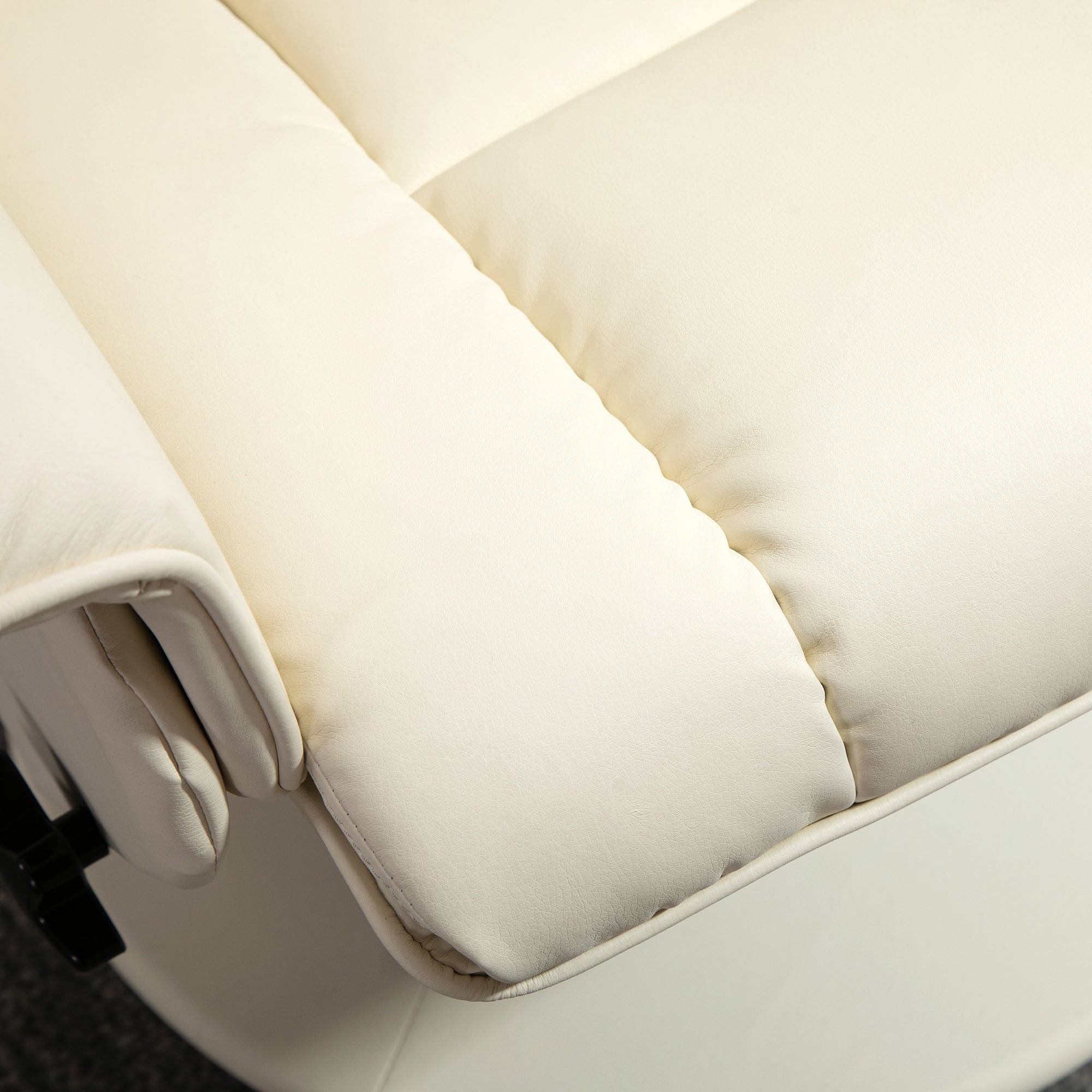 Easycomfort Poltrona Relax Reclinabile fino 135° with Seduta Girevole e Pouf Poggiapiedi, 78x84x110cm, Crema