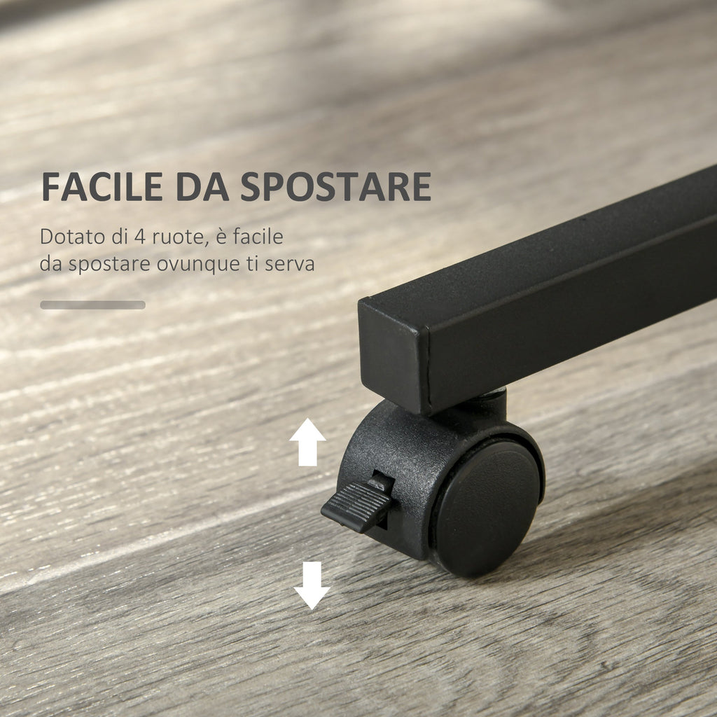 Easycomfort Tavolino da Salotto Stile Industriale, Altezza Regolabile e 4 Ruote with Freno, 80x40x60-75cm