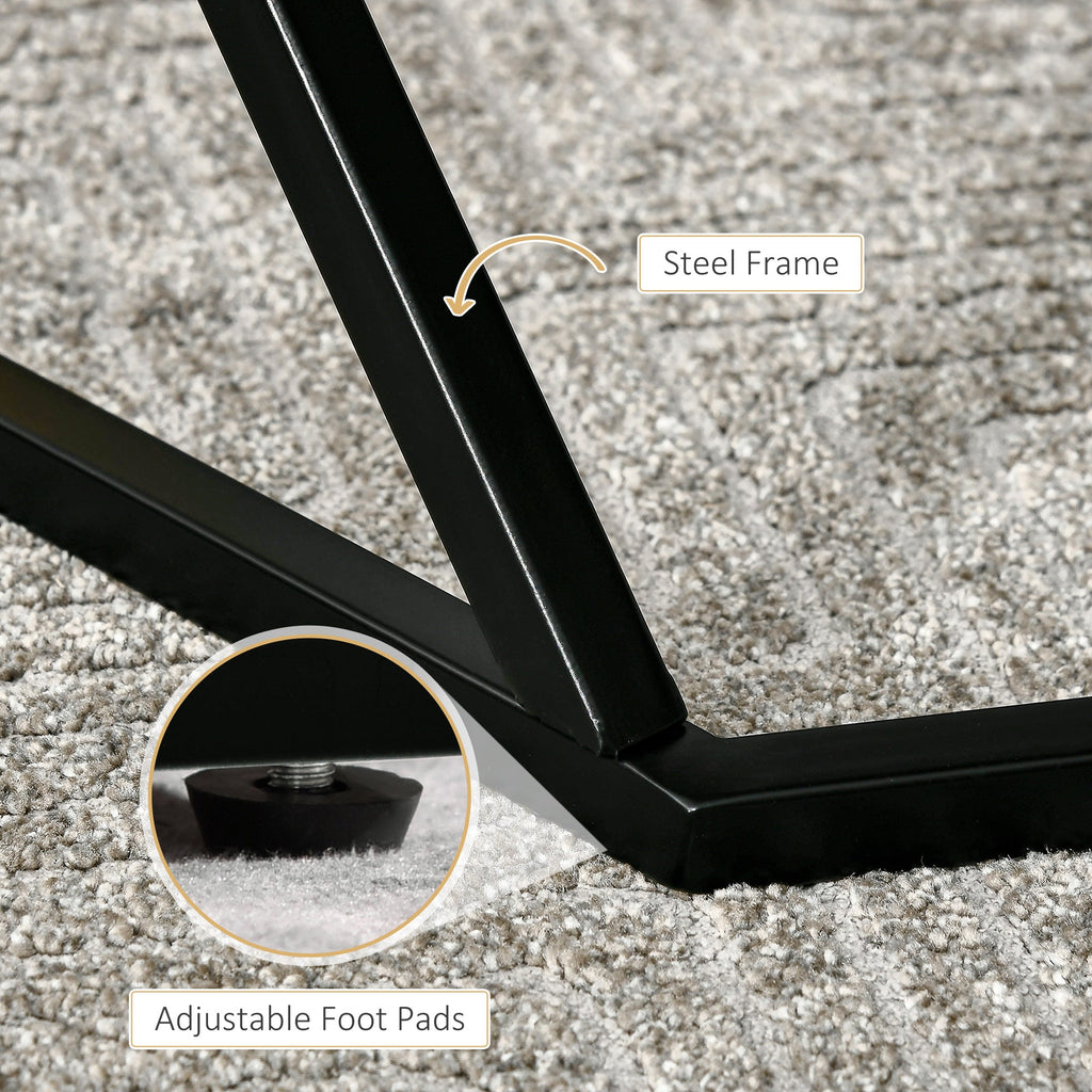 Easycomfort Tavolino da Salotto Moderno with Piano Effetto Marmo e Struttura in MDF e Acciaio, 81x70x51.2 cm, black