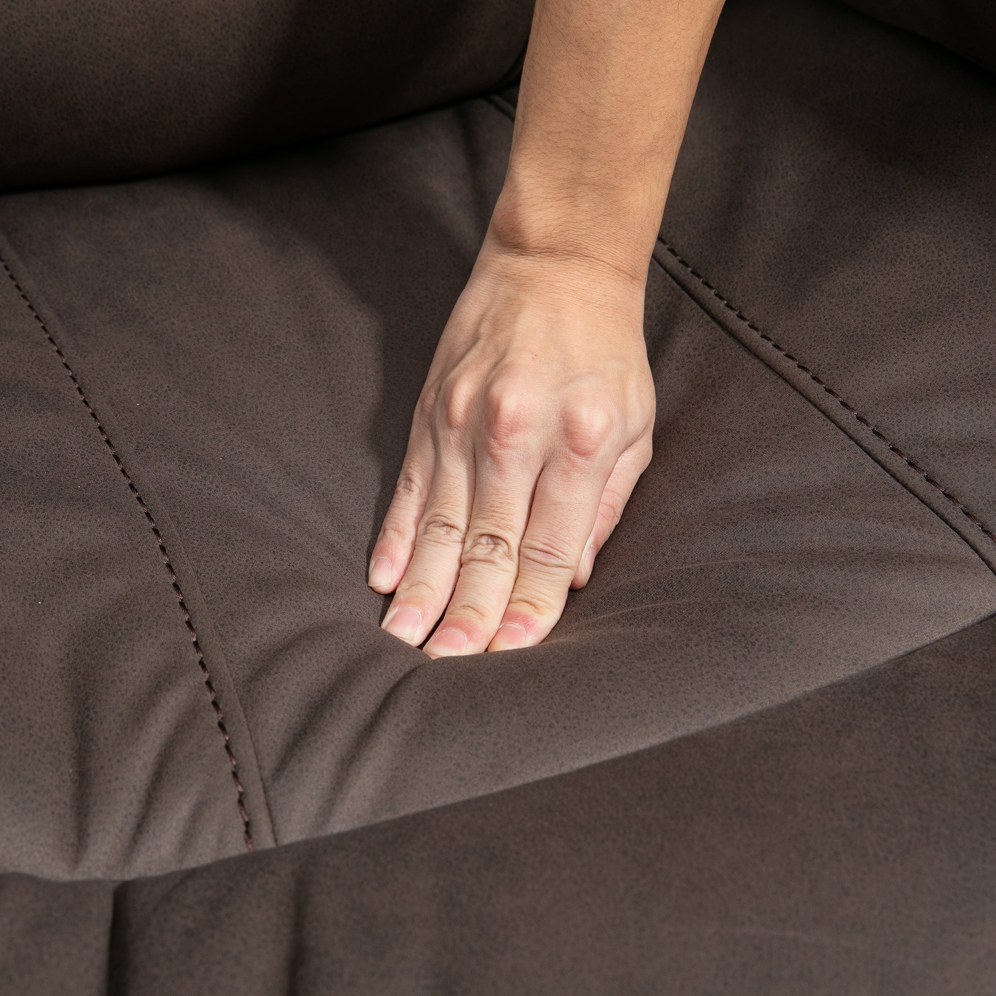 EasyComfort relaxfauteuil met handmatige verstelling en voetsteun 97x90x96 cm - bruin