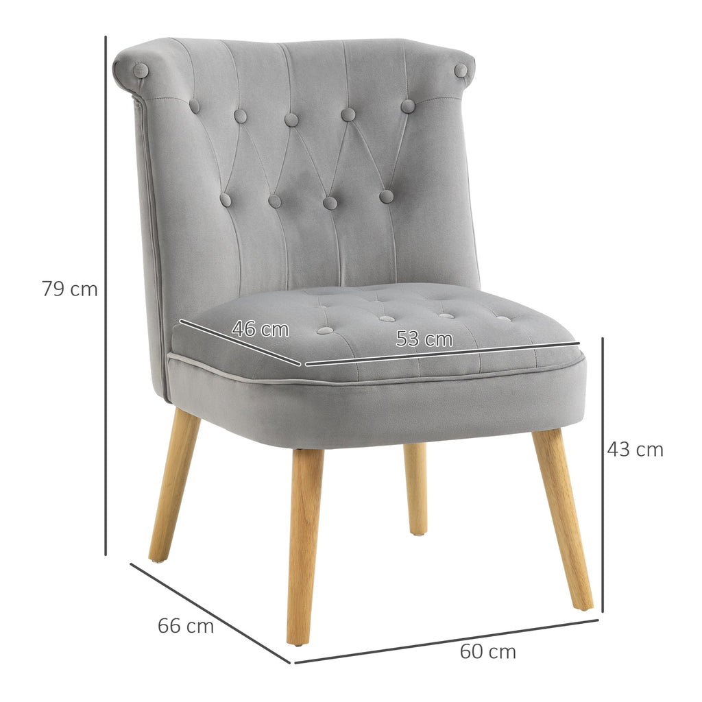 Easycomfort Sedia Moderna per Soggiorno e Sala da Pranzo with Seduta Imbottita e Tessuto Vellutato, 60x66x79 cm, Grigia