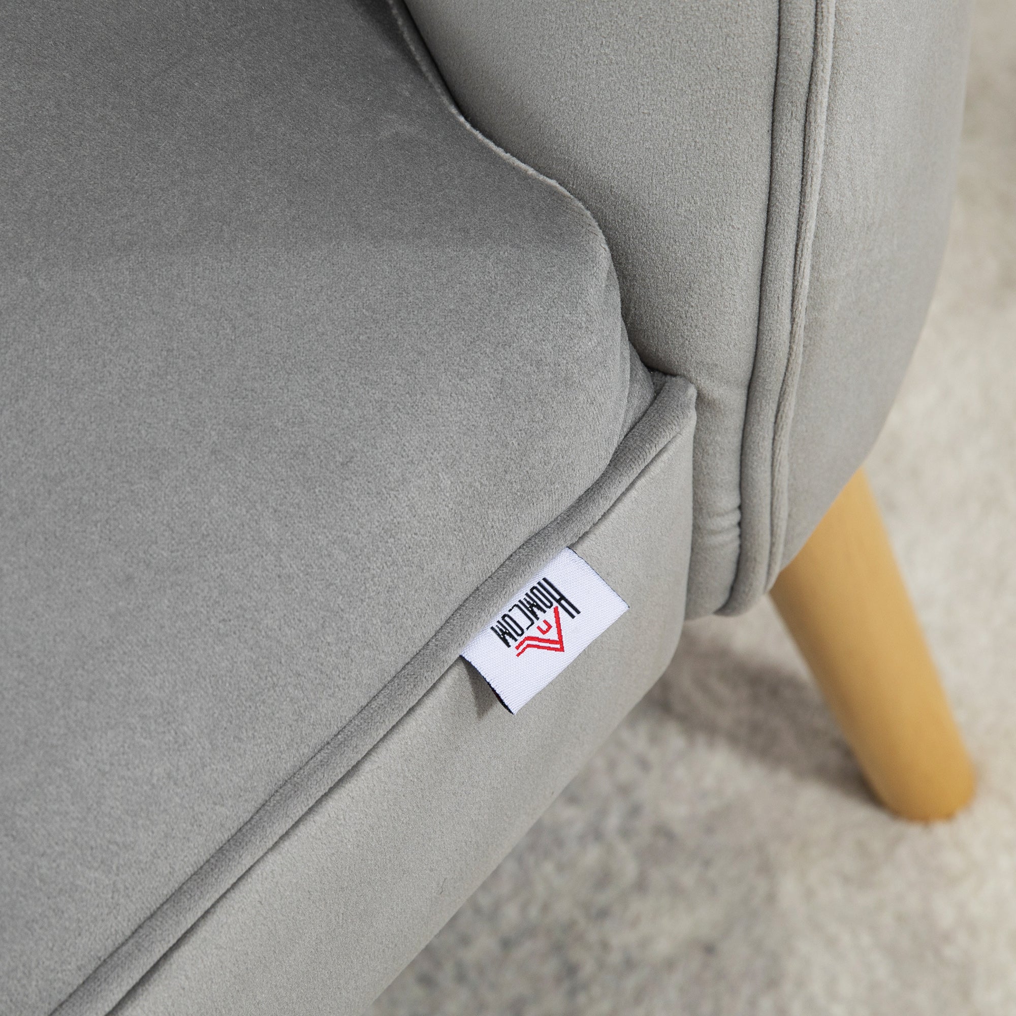 Easycomfort Sedia Moderna per Soggiorno e Sala da Pranzo with Seduta Imbottita e Tessuto Vellutato, 60x66x79 cm, Grigia