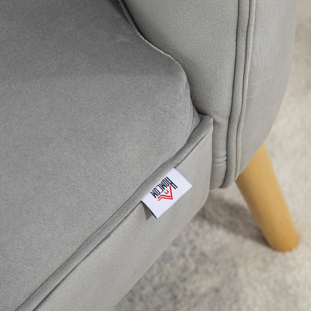 Easycomfort Sedia Moderna per Soggiorno e Sala da Pranzo with Seduta Imbottita e Tessuto Vellutato, 60x66x79 cm, Grigia