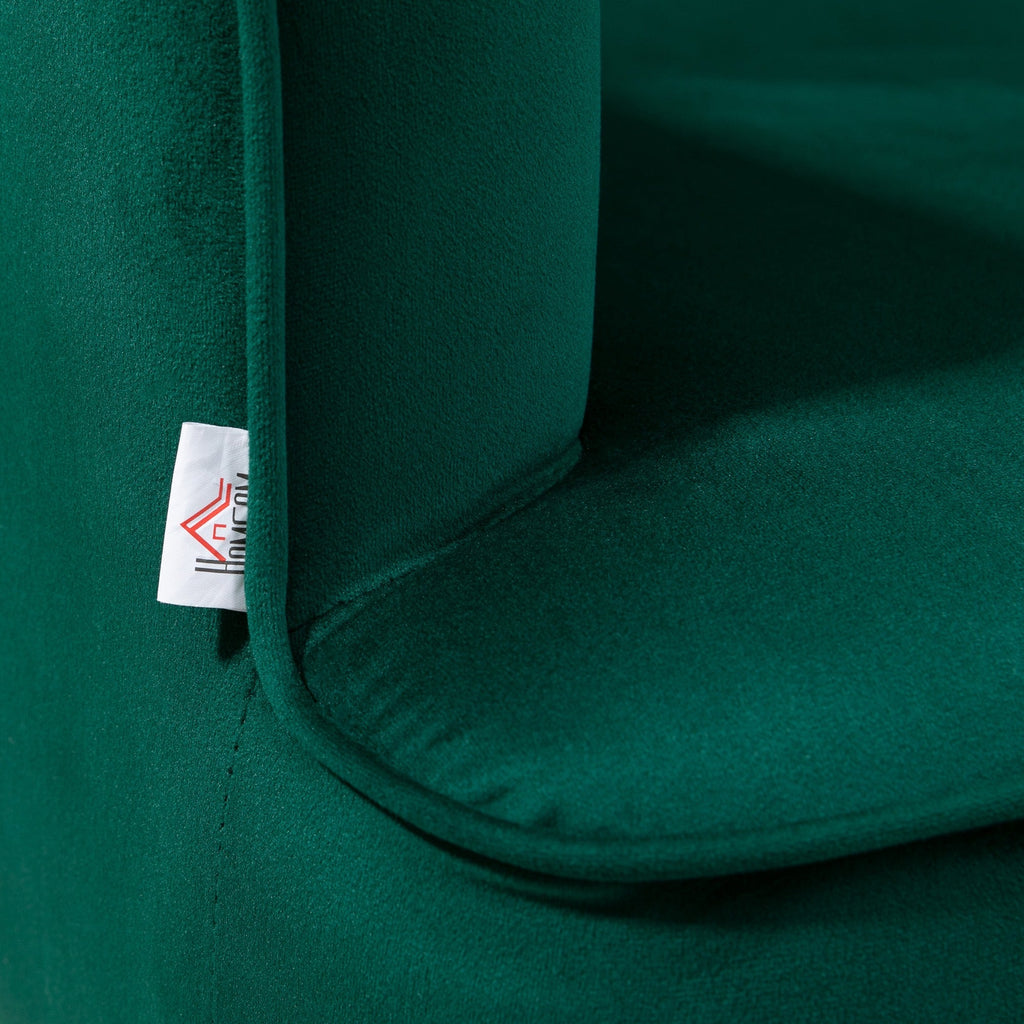 EasyComfort Fauteuil fluweel met stalen poten, 62x69x75 cm, groen