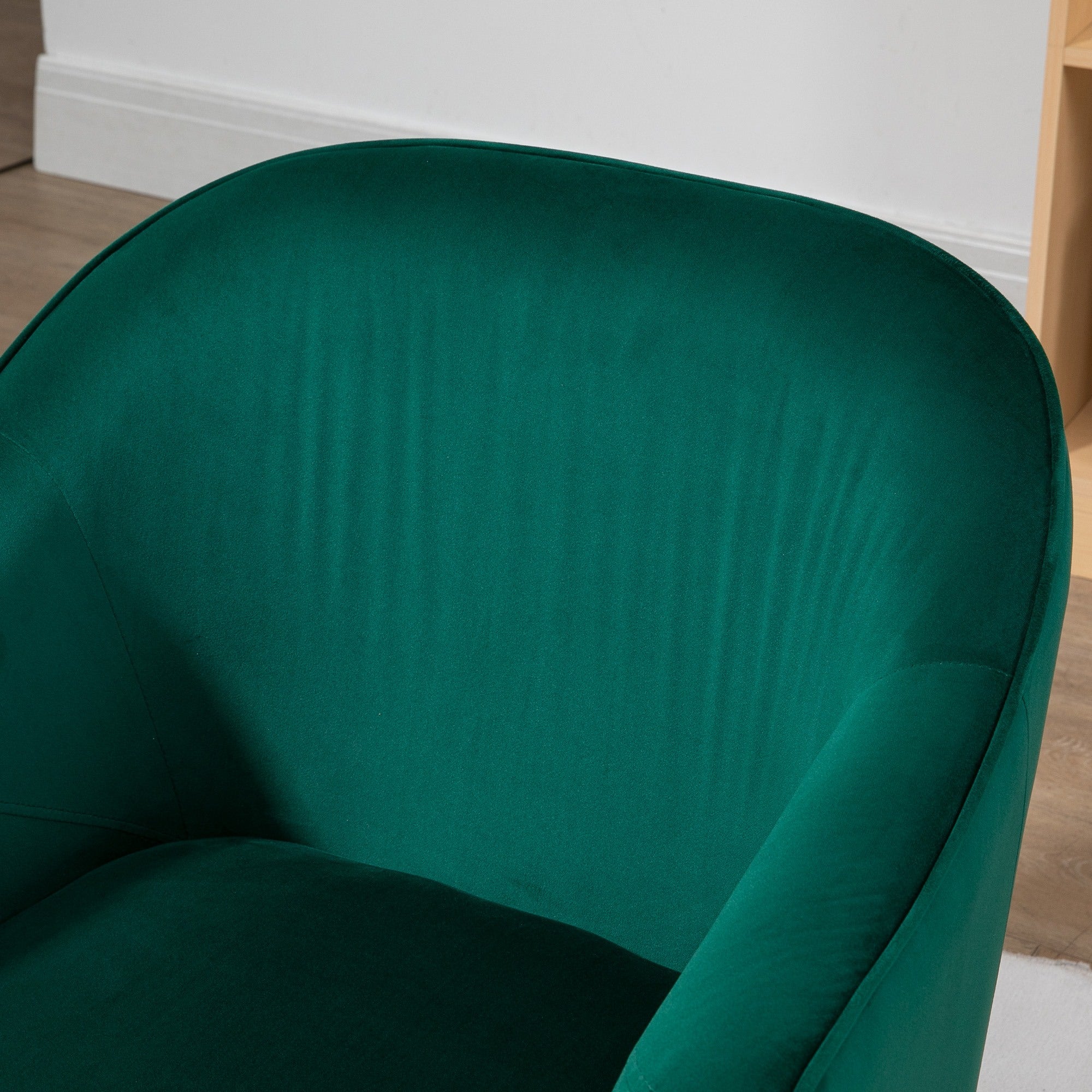 EasyComfort Fauteuil fluweel met stalen poten, 62x69x75 cm, groen