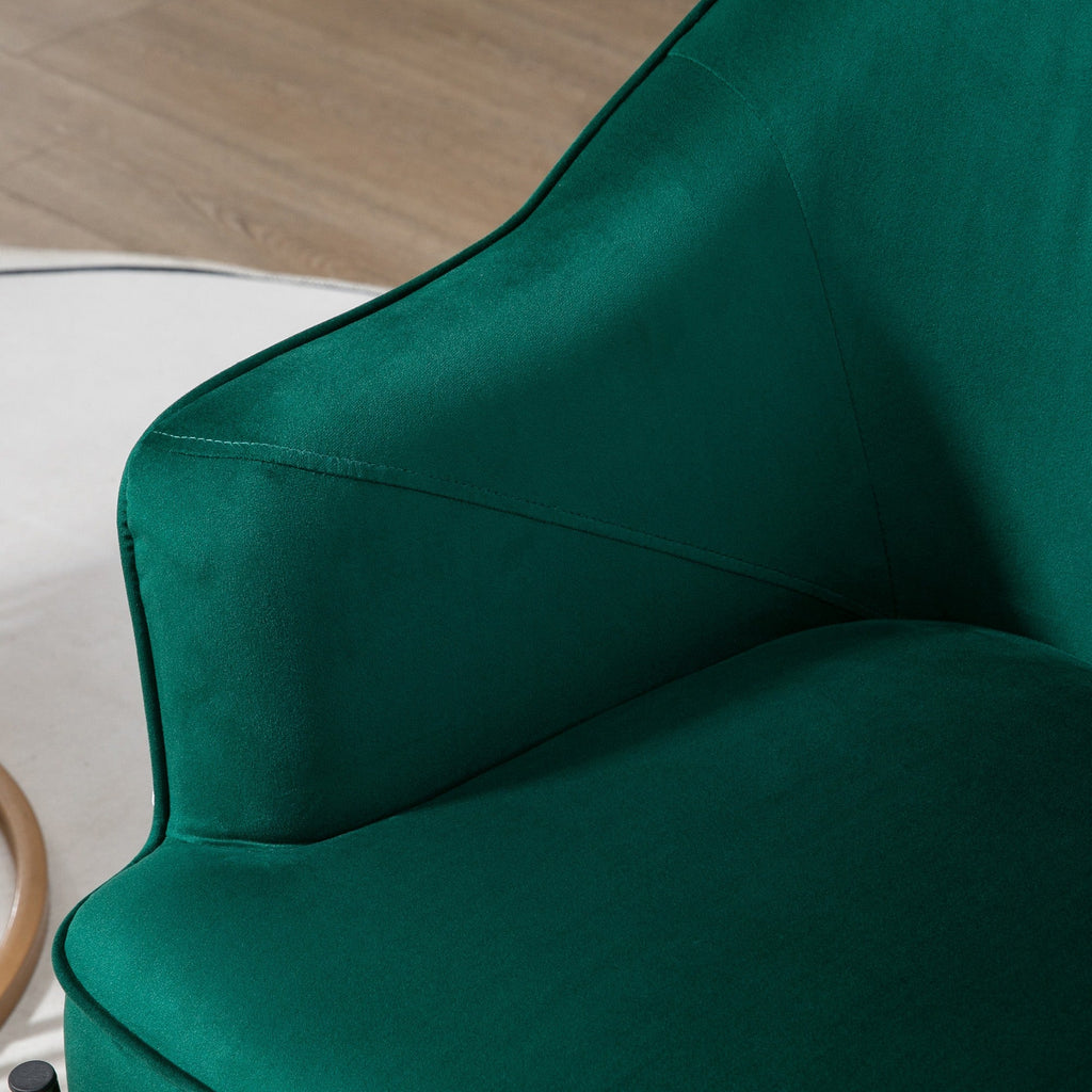 EasyComfort Fauteuil fluweel met stalen poten, 62x69x75 cm, groen