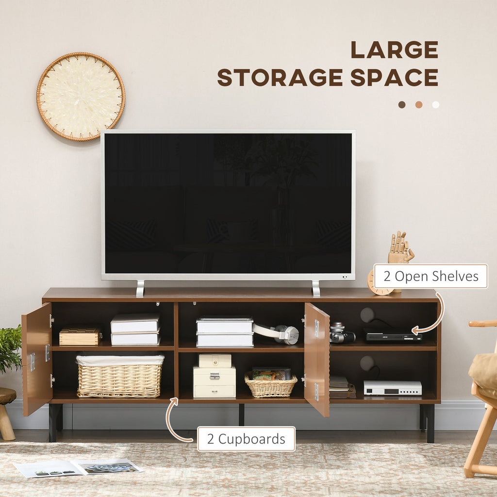 Easycomfort Mobile Porta TV fino 65" with 2 Armadietti e 2 Vani Aperti in Legno, 150x40x56cm, Marrone