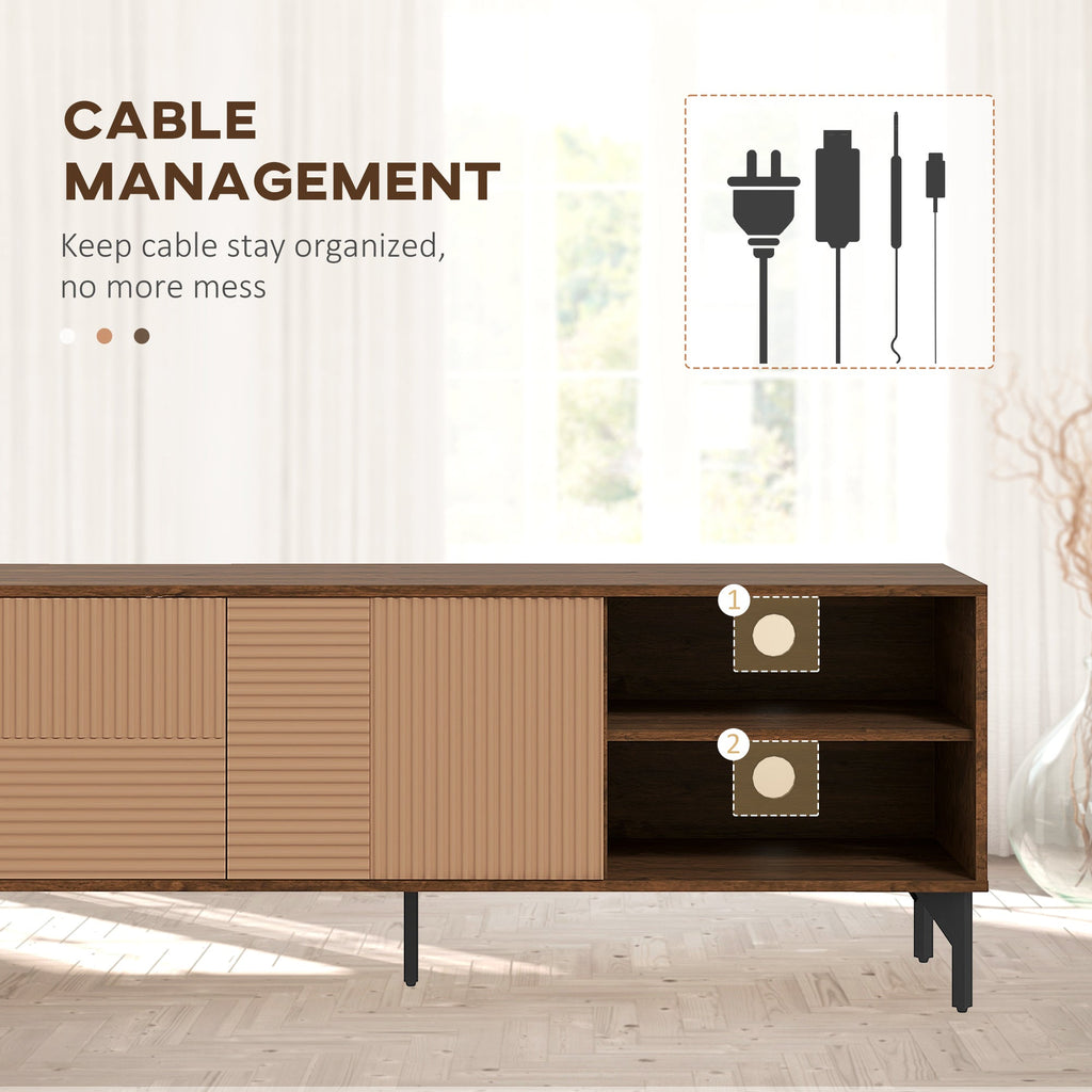 Easycomfort Mobile Porta TV fino 65" with 2 Armadietti e 2 Vani Aperti in Legno, 150x40x56cm, Marrone