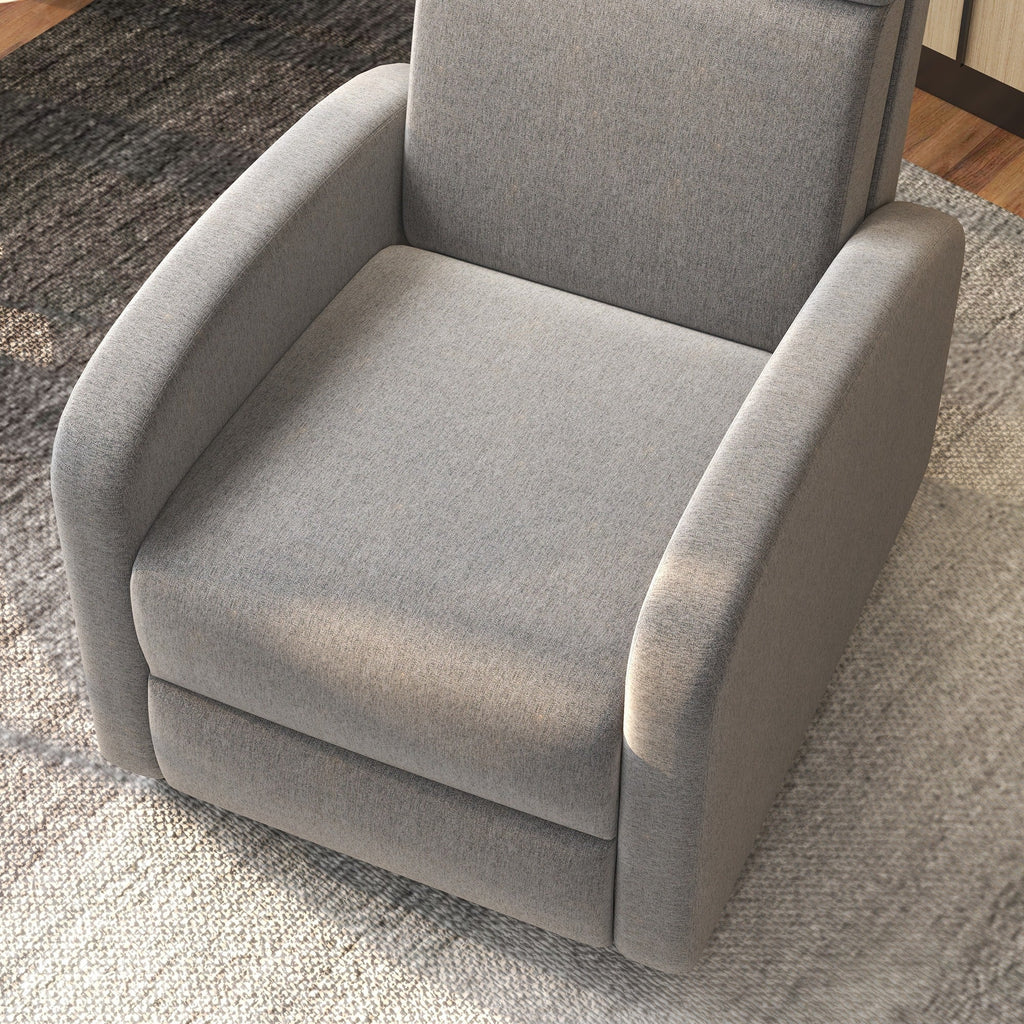 Easycomfort Poltrona Reclinabile 160° in Tessuto Effetto Lino with Braccioli Quadrati, 64x86x102 cm, Grigia