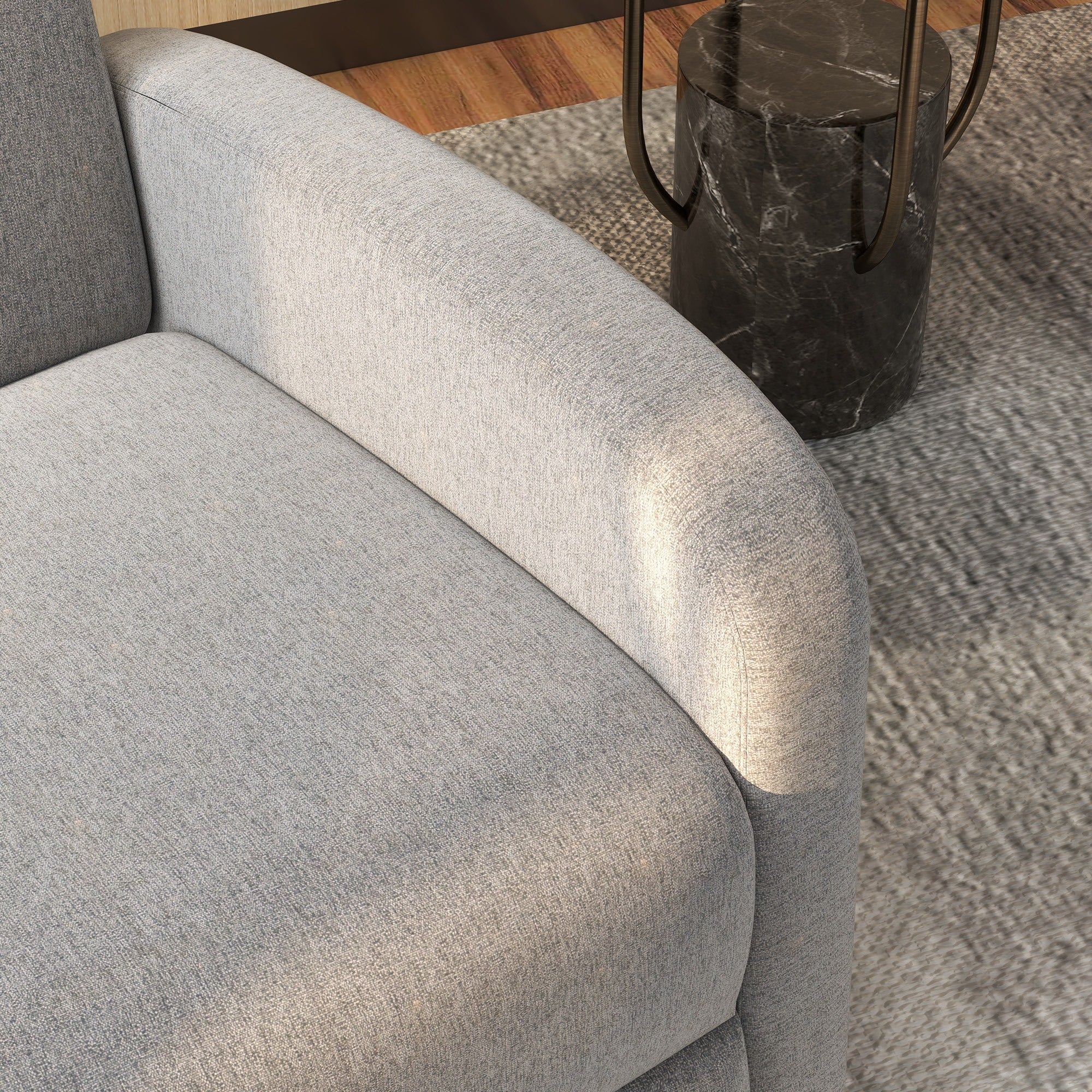 Easycomfort Poltrona Reclinabile 160° in Tessuto Effetto Lino with Braccioli Quadrati, 64x86x102 cm, Grigia