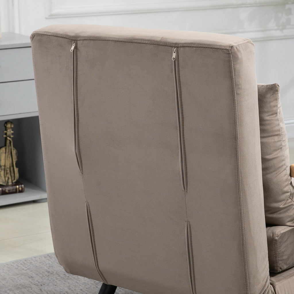 Easycomfort Poltrona Letto Imbottita 3 in 1 with Schienale Reclinabile in 5 Posizioni e Cuscino, 63x73x81 cm, Grigio