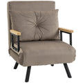 Easycomfort Poltrona Letto Imbottita 3 in 1 with Schienale Reclinabile in 5 Posizioni e Cuscino, 63x73x81 cm, Grigio