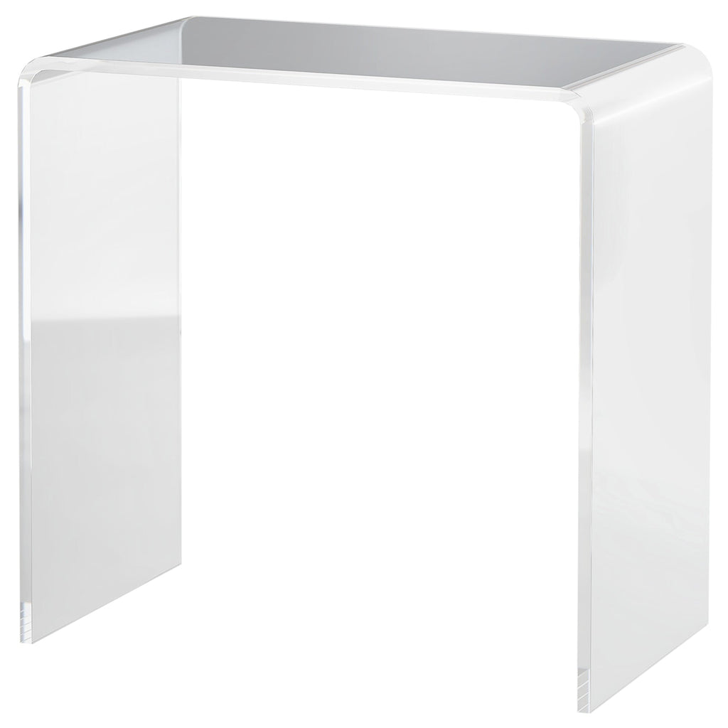 Easycomfort Tavolino da Salotto in Acrilico a U with Bordi Lisci e Angoli Arrotondati, 53.5x30.5x53.5 cm, Trasparente