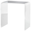 Easycomfort Tavolino da Salotto in Acrilico a U with Bordi Lisci e Angoli Arrotondati, 53.5x30.5x53.5 cm, Trasparente