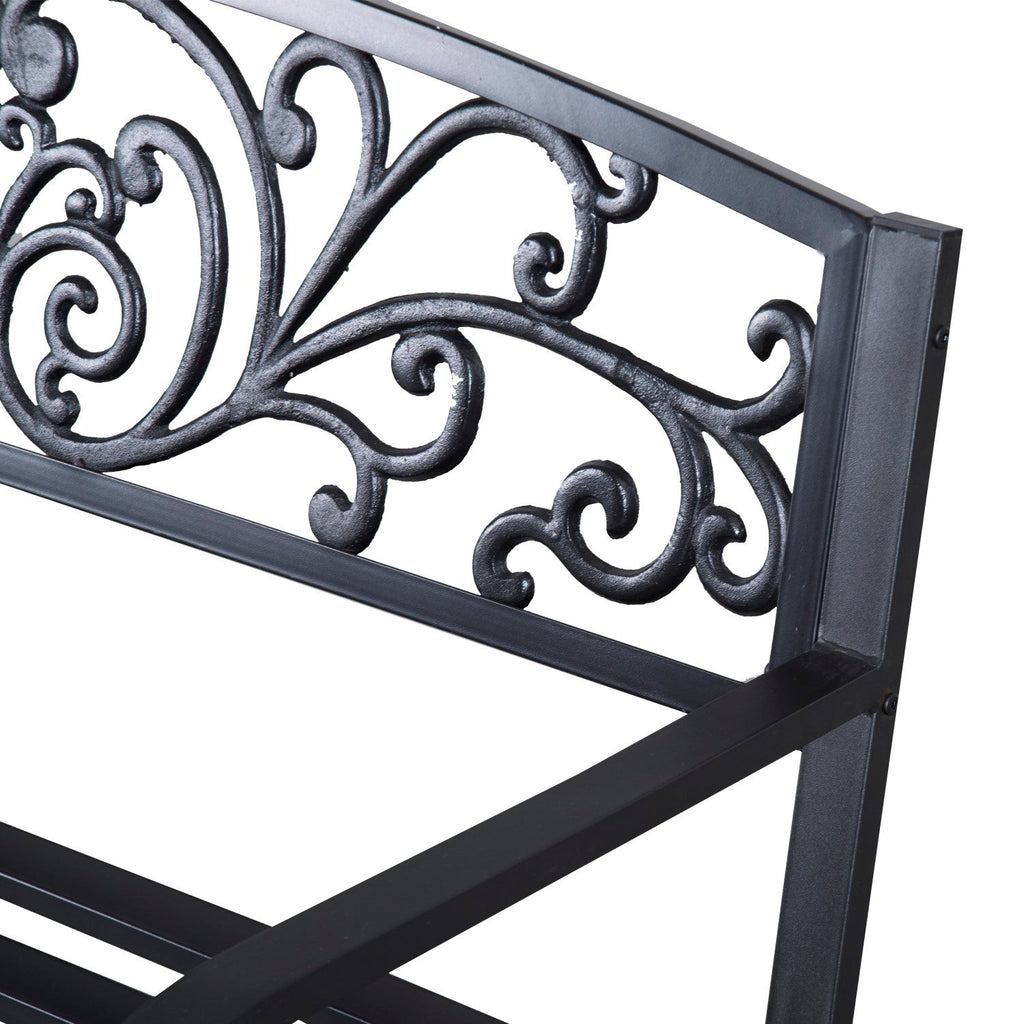 EasyComfort metalen tuinbank 2-zits 127x60x87cm - zwart