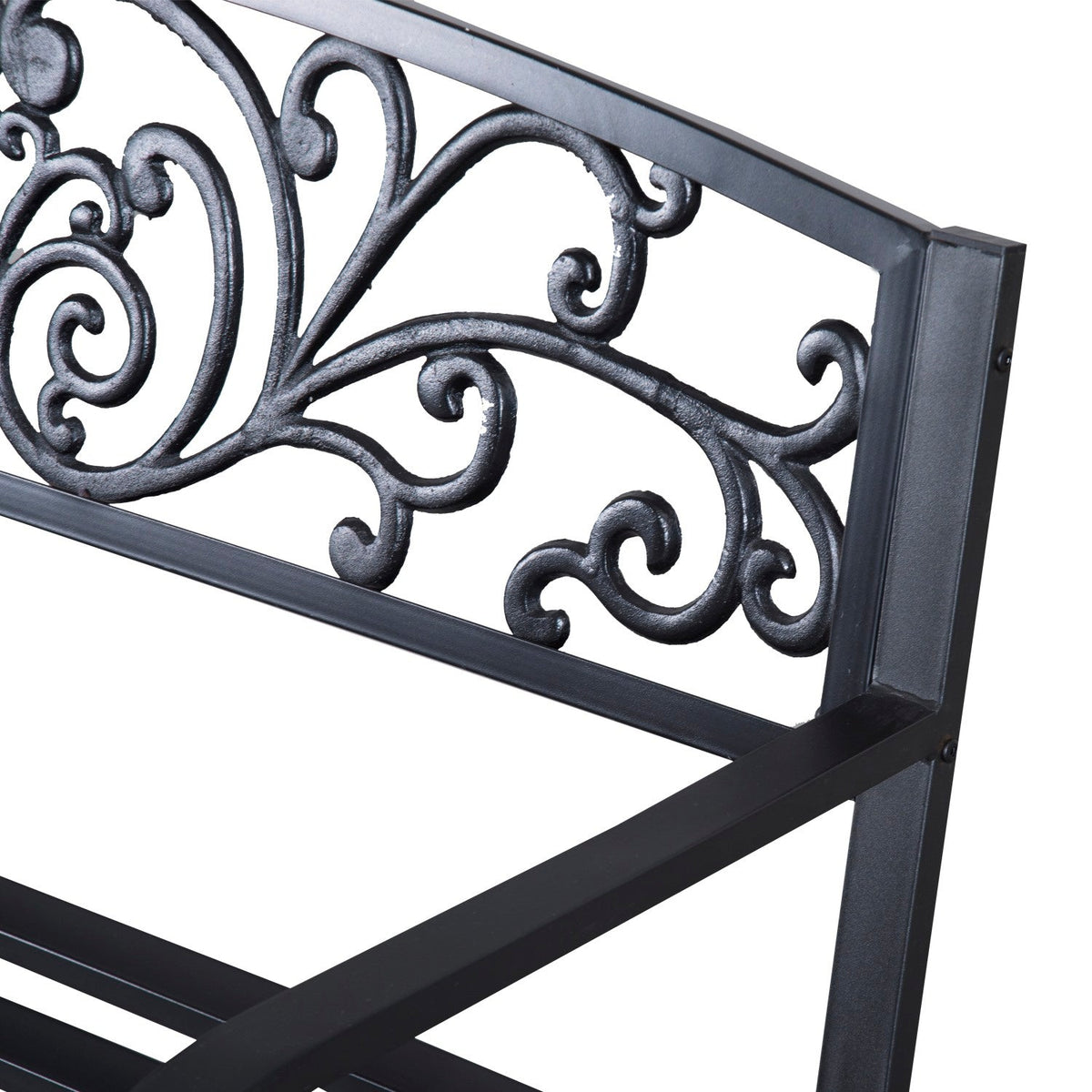 EasyComfort metalen tuinbank 2-zits 127x60x87cm - zwart