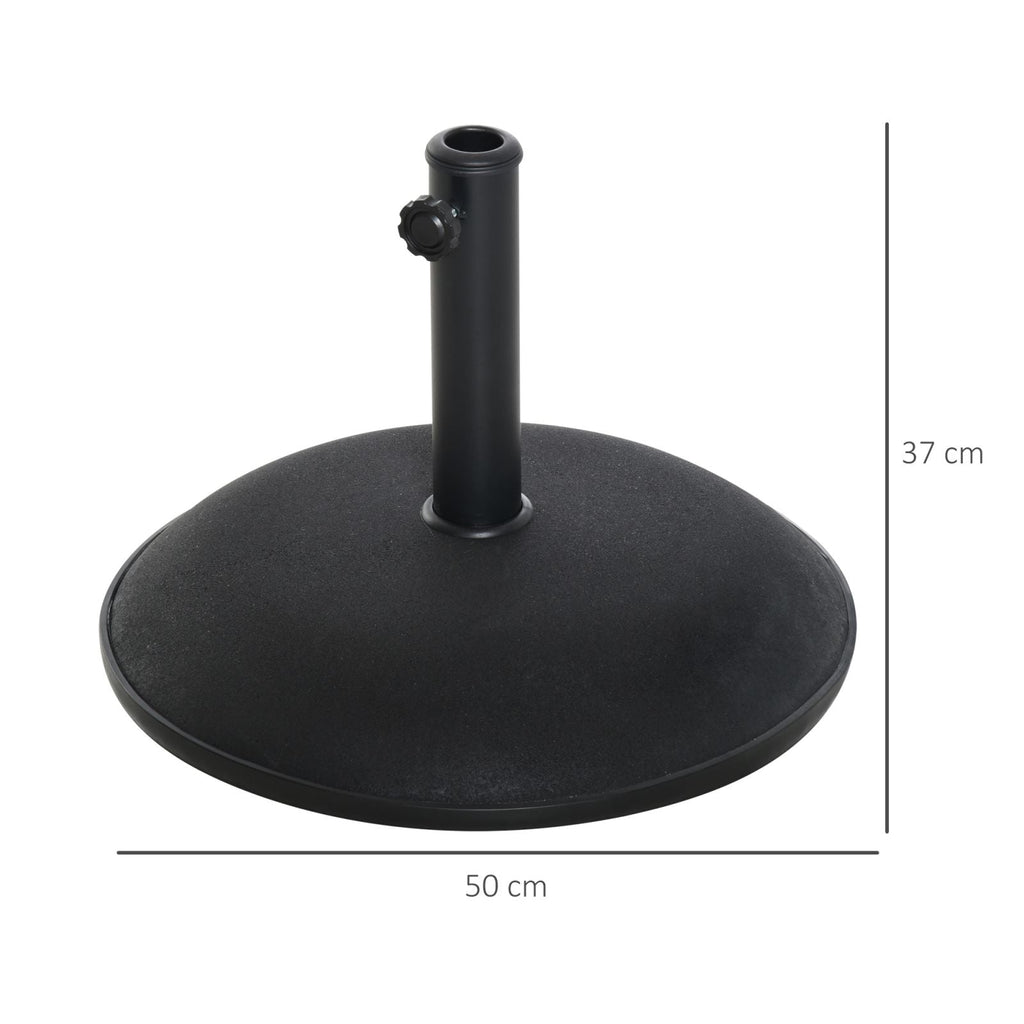 EASYCOMFORT Concrete Garden Umbrella Base for Umbrellas with ?35mm, ?38mm, ?48mm Pole, Black ?50x37cm