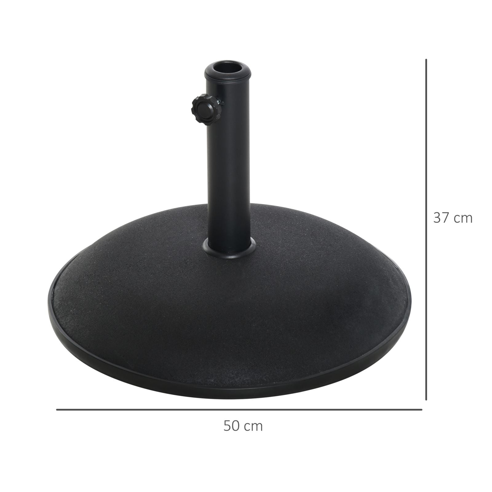 EASYCOMFORT Concrete Garden Umbrella Base for Umbrellas with ?35mm, ?38mm, ?48mm Pole, Black ?50x37cm