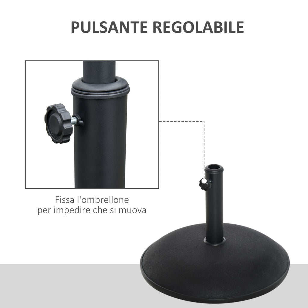 EASYCOMFORT Concrete Garden Umbrella Base for Umbrellas with ?35mm, ?38mm, ?48mm Pole, Black ?50x37cm