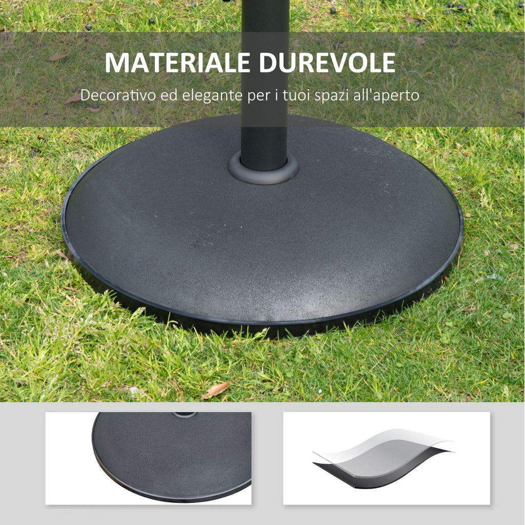 EASYCOMFORT Concrete Garden Umbrella Base for Umbrellas with ?35mm, ?38mm, ?48mm Pole, Black ?50x37cm