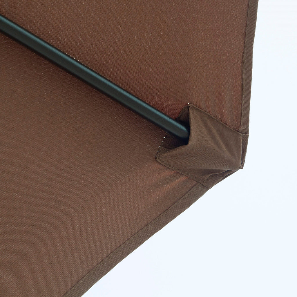 EASYCOMFORT Tilting Garden Umbrella 3x2.5 m with Removable Pole, in Metal and Polyester, Coffee