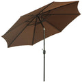 EASYCOMFORT Tilting Garden Umbrella 3x2.5 m with Removable Pole, in Metal and Polyester, Coffee