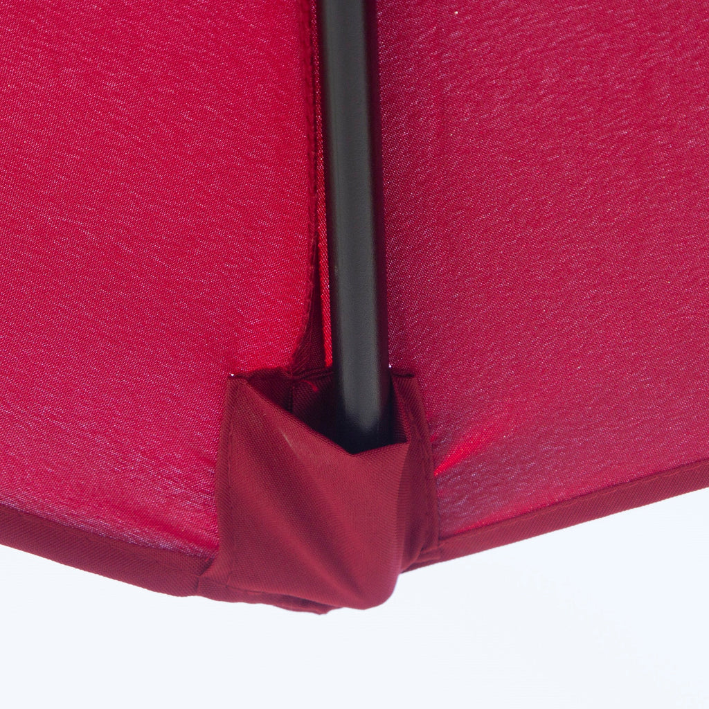 EASYCOMFORT Tilting Garden Umbrella 3x2.5 m with Removable Pole, in Metal and Dark Red Polyester