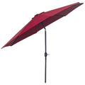 EASYCOMFORT Tilting Garden Umbrella 3x2.5 m with Removable Pole, in Metal and Dark Red Polyester
