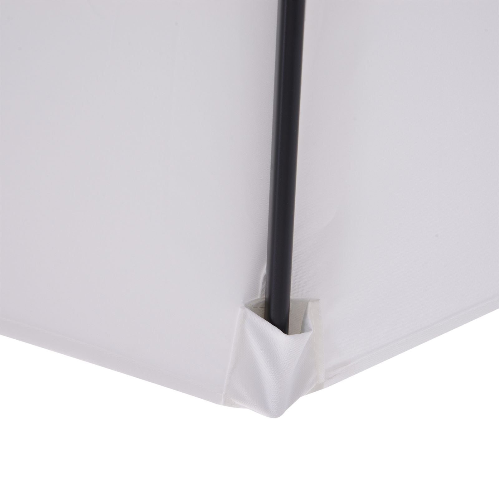 EASYCOMFORT Garden Umbrella ?300cm with Crank and Tiltable with Removable Pole, Metal and White Polyester