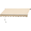 EASYCOMFORT Roller Awning with Crank, in Aluminum and Polyester, 3x2.5m, Beige