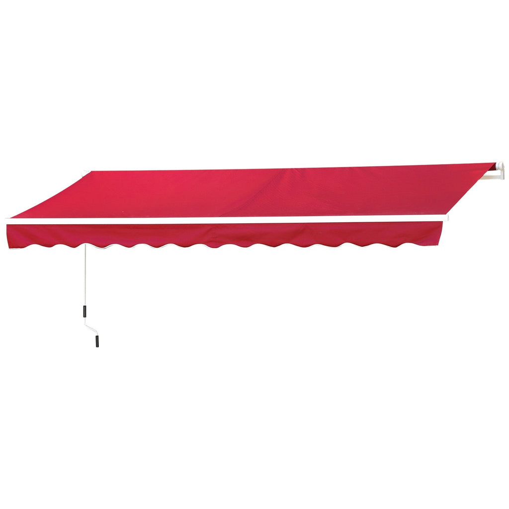 EASYCOMFORT Roller Awning with Crank, in Aluminum and Polyester, 295x245cm, Dark Red