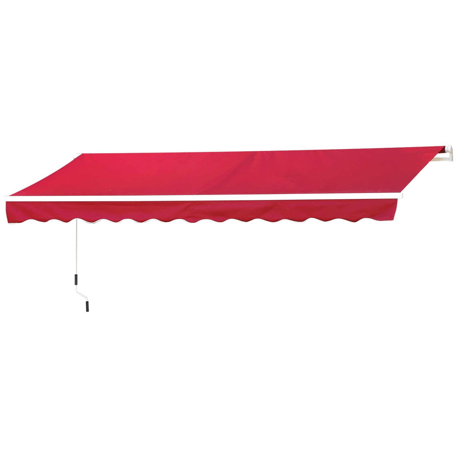 EASYCOMFORT Roller Awning with Crank, in Aluminum and Polyester, 295x245cm, Dark Red