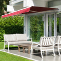 EASYCOMFORT Roller Awning with Crank, in Aluminum and Polyester, 295x245cm, Dark Red