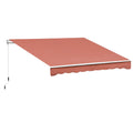 EASYCOMFORT Outdoor Awning with Crank Roller in Metal and Aluminium, 395x245cm, Rust Red