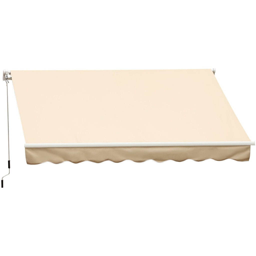EASYCOMFORT Wall-Mounted Manual Roller Arm Awning in Waterproof Polyester, Beige, 395x245m