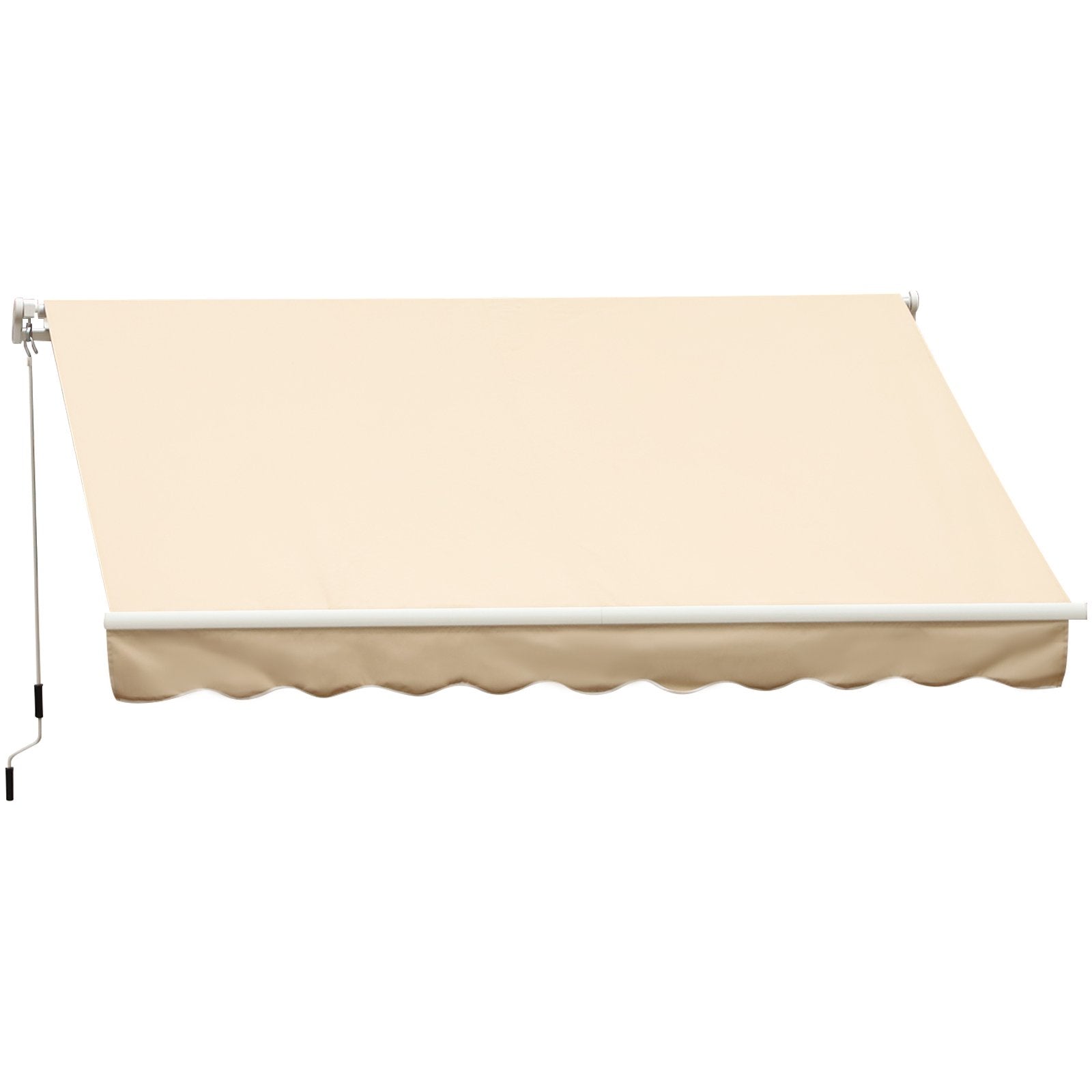 EASYCOMFORT Wall-Mounted Manual Roller Arm Awning in Waterproof Polyester, Beige, 395x245m