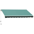 EASYCOMFORT Outdoor Awning with Crank Roller in Metal and Aluminium, 4x2.5m, Dark Green