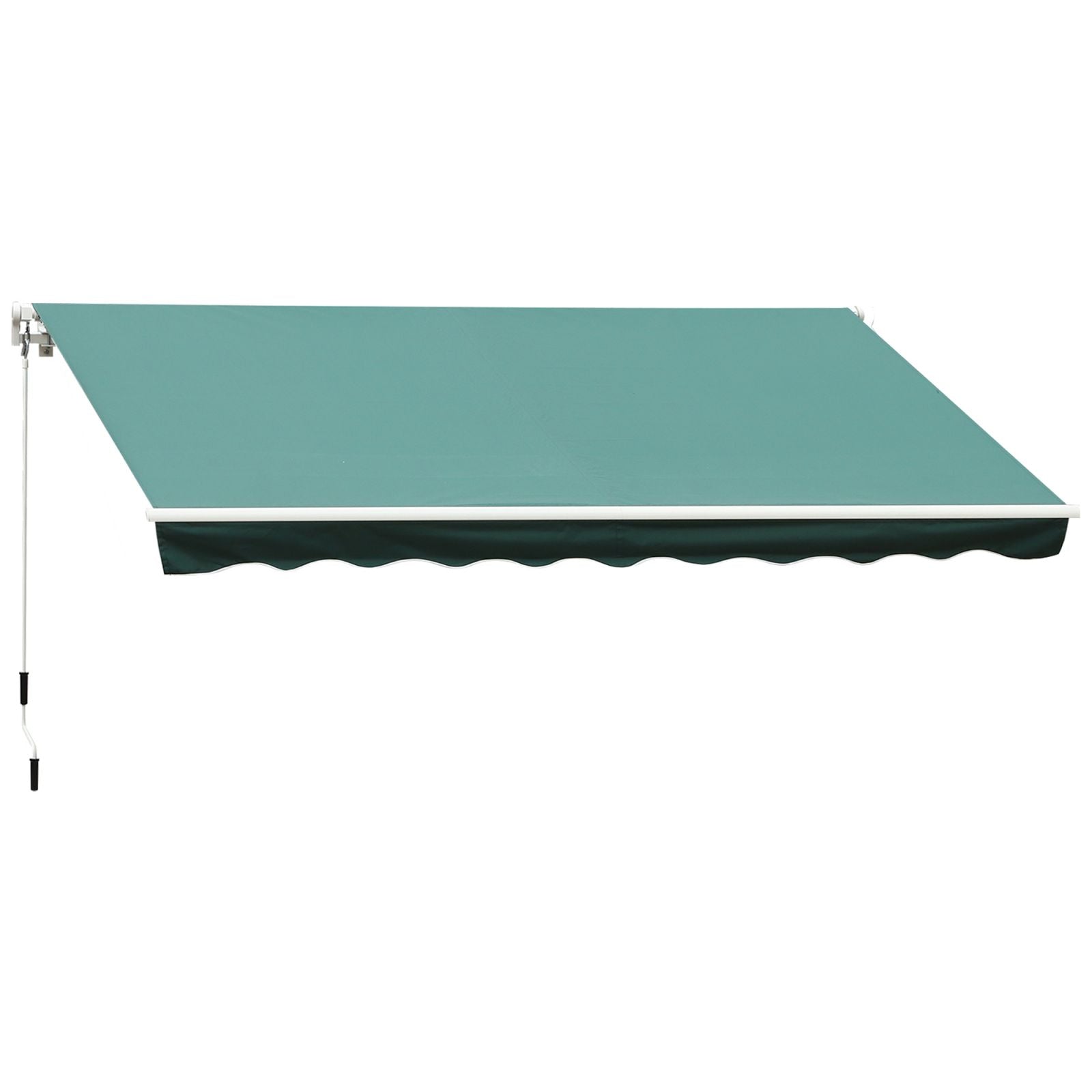EASYCOMFORT Outdoor Awning with Crank Roller in Metal and Aluminium, 4x2.5m, Dark Green