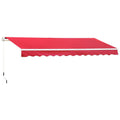 EASYCOMFORT Outdoor Awning with Crank Roller in Metal and Aluminium, 4x2.5m, Dark Red