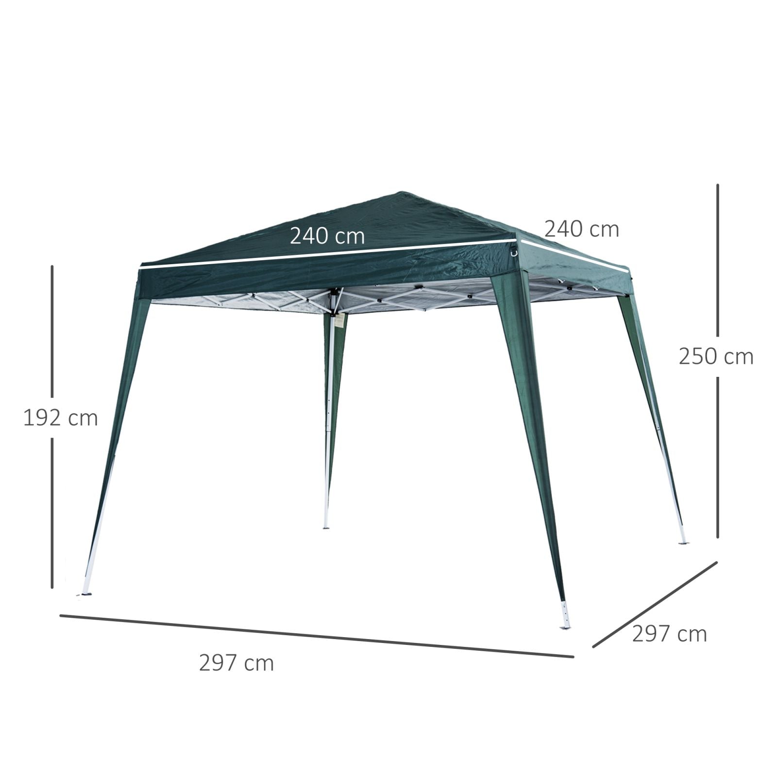 EasyComfort Folding 3x3 m Gazebo, staal & polyester, groen