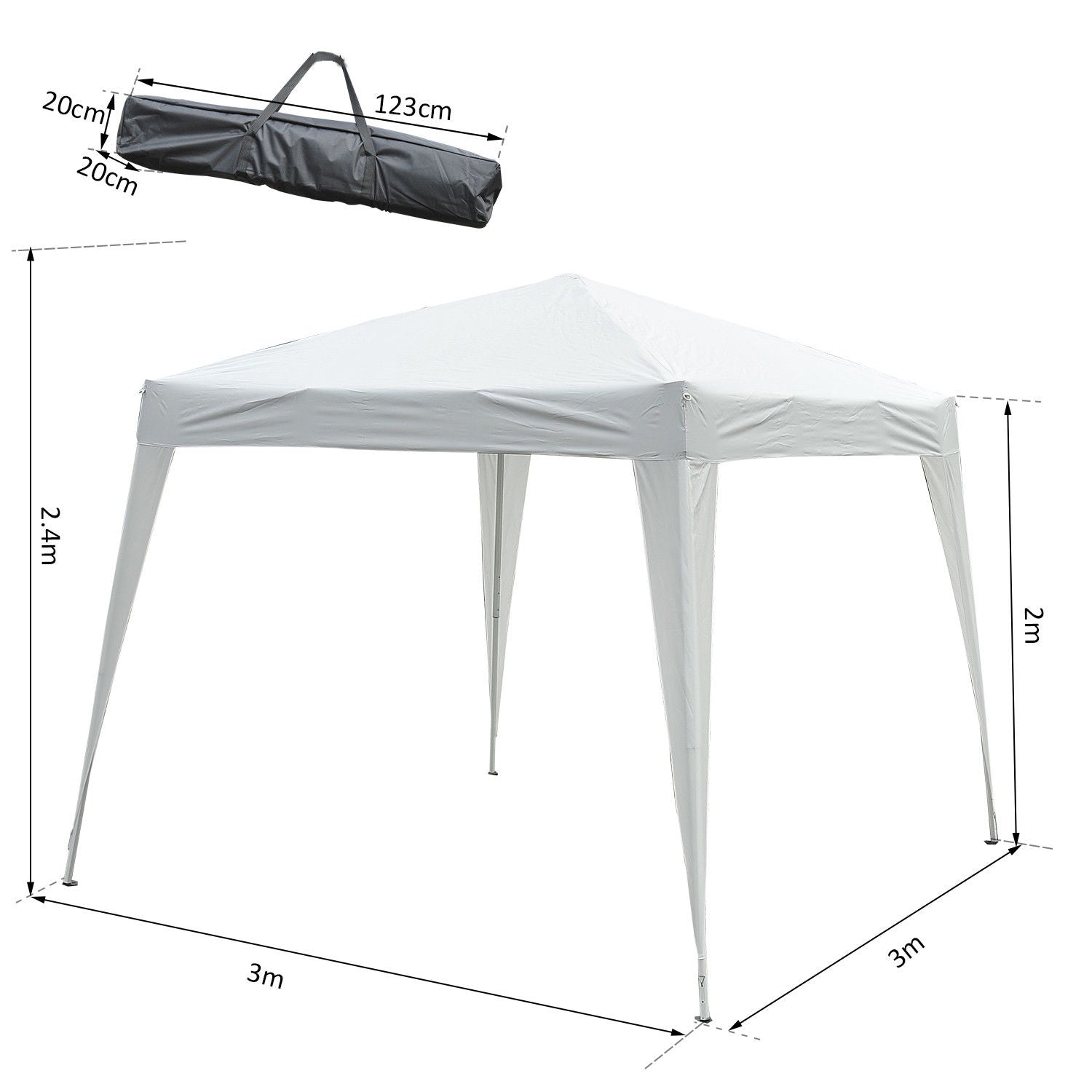 EasyComfort Pop-up gazebo 3x3 m wit