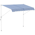 Easycomfort Tenda da Sole a Bracci 3x1.5m with Manovella e Struttura Telescopica, white e Blu