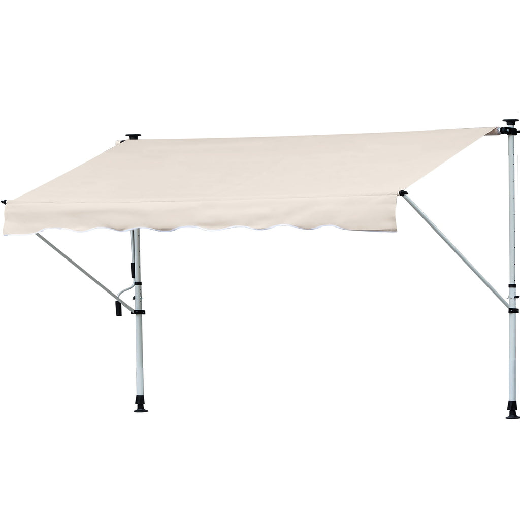 EASYCOMFORT Awning with Arms 4x1.2m with Crank and Telescopic Structure, Khaki