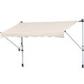 EASYCOMFORT Awning with Arms 4x1.2m with Crank and Telescopic Structure, Khaki