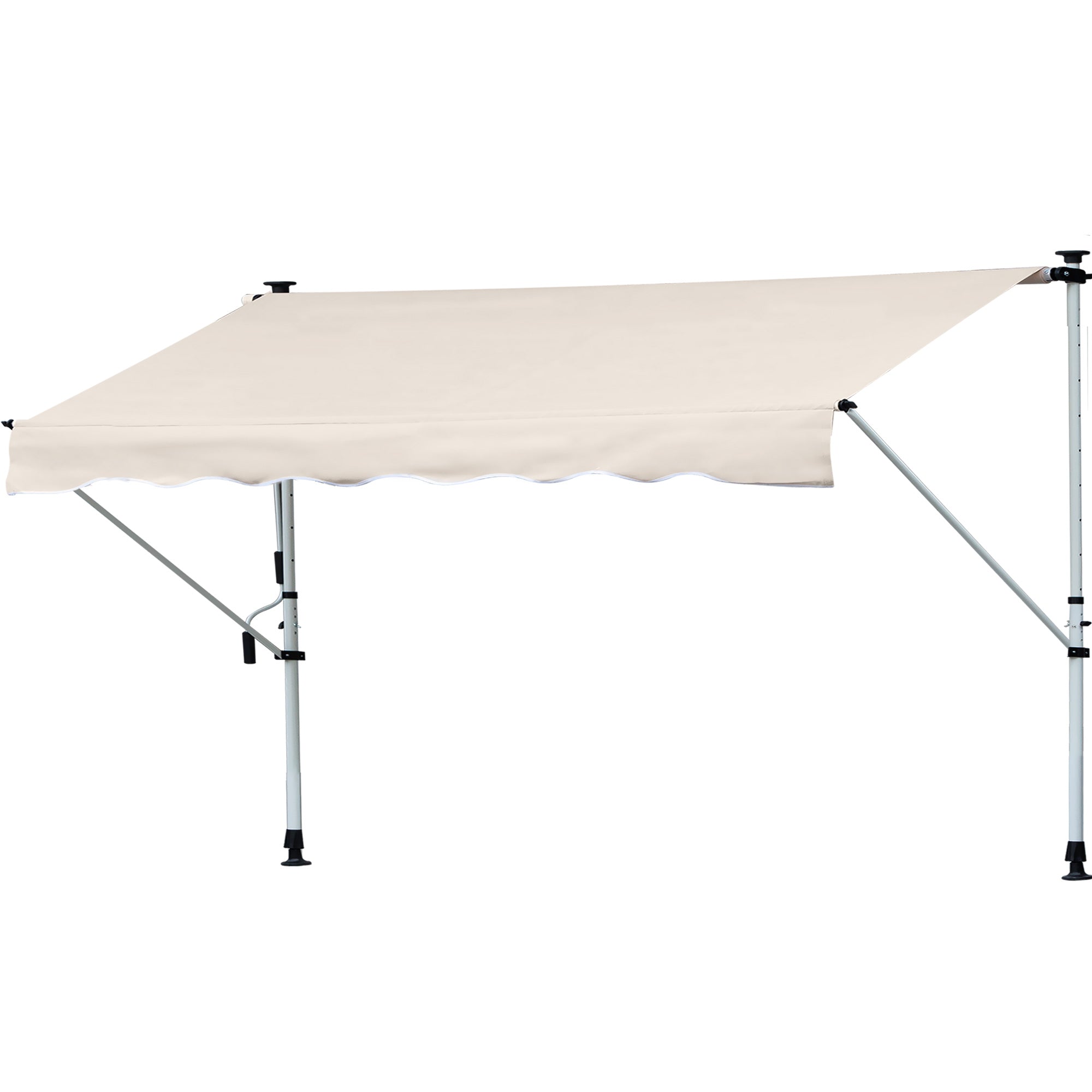 EASYCOMFORT Awning with Arms 4x1.2m with Crank and Telescopic Structure, Khaki