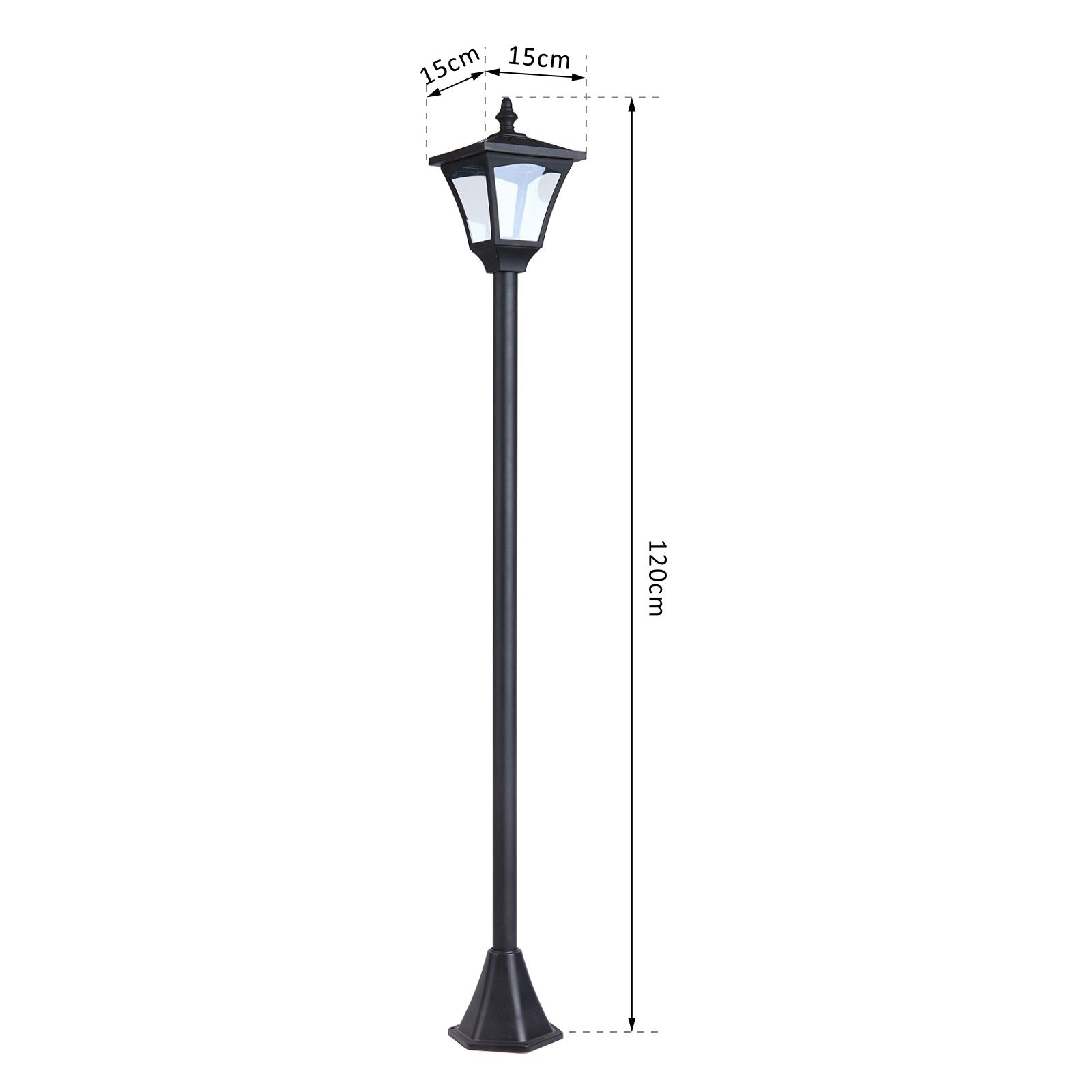 EasyComfort Garden Lamp LED - LED tuinlamp op zonne-energie 15 × 15 × 120cm