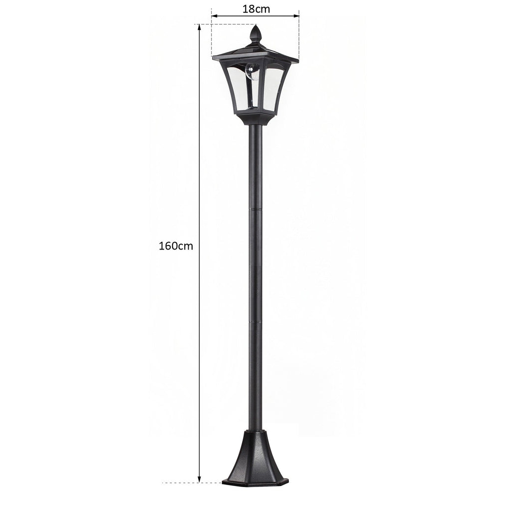 EasyComfort Solar LED tuinlamp 18×18×160cm zwart