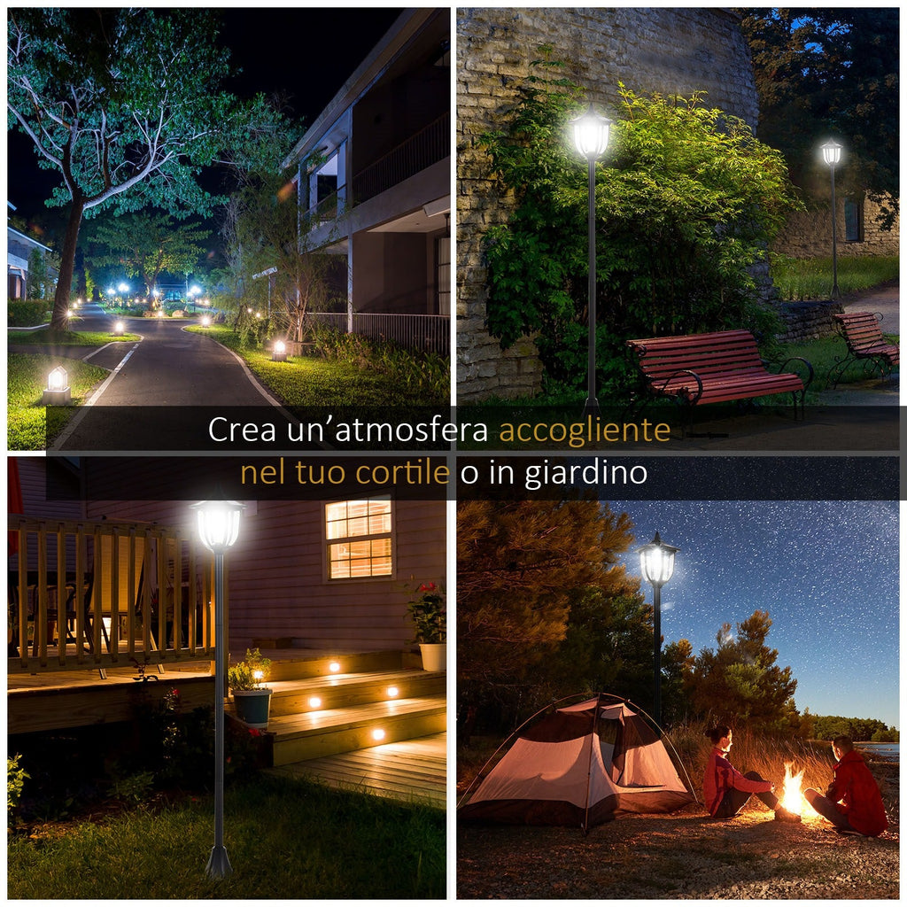 EasyComfort Solar LED tuinlamp 18×18×160cm zwart