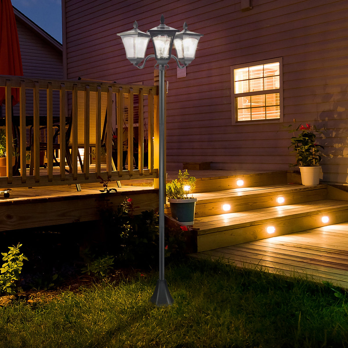 EasyComfort Solar Garden Lamp 3 LEDs Buitenlamp IP44 51.5×47×182.5cm