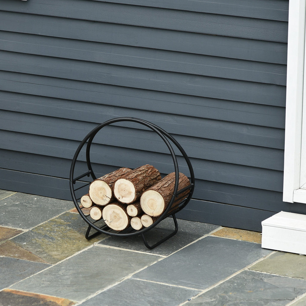 EasyComfort houtrek voor haard - 15 kg - 45 x 29,5 x 47 cm - zwart